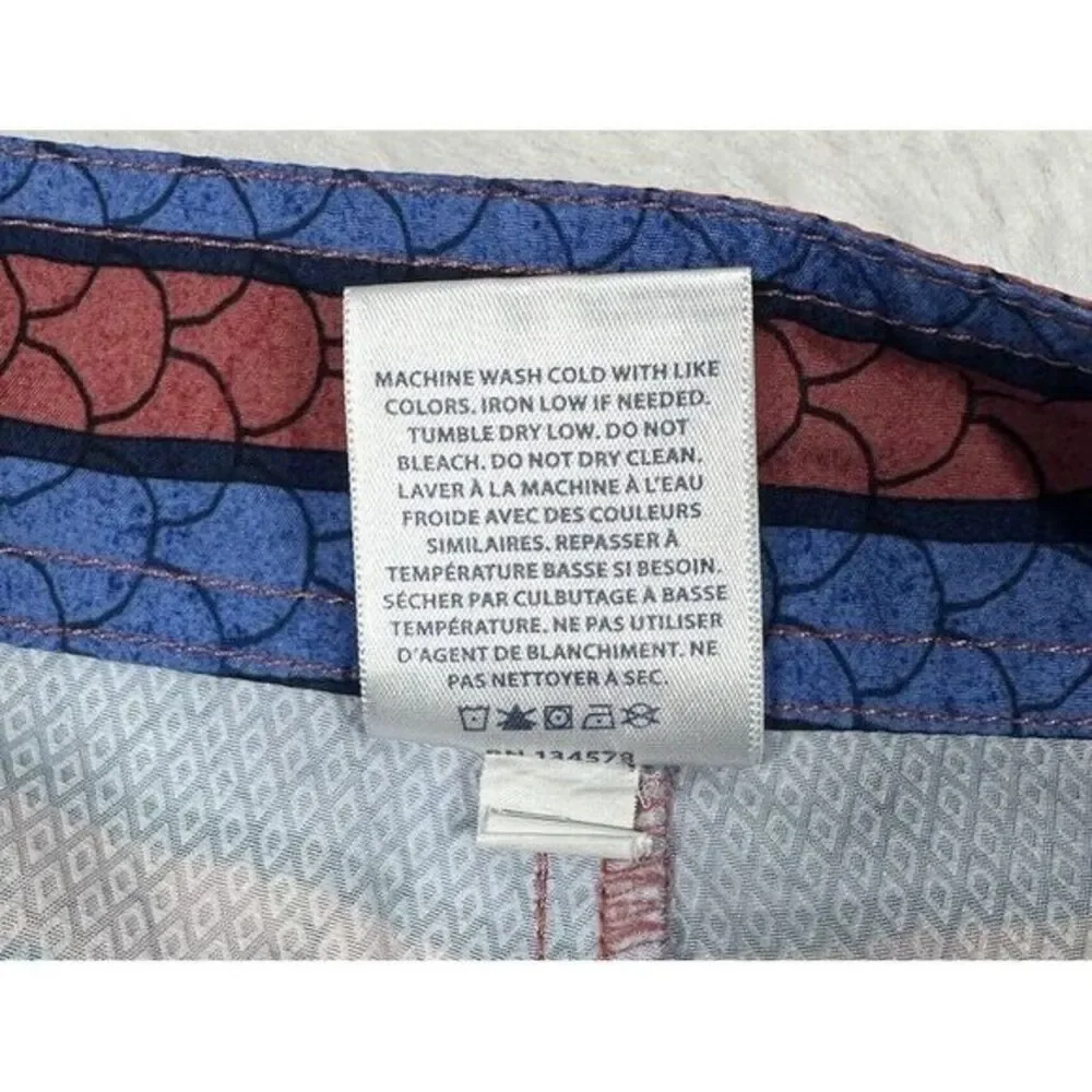 Vineyard Vines 1M0309‎ Men's Angler Stripe Jetty Red Swim Board Shorts Sz 38